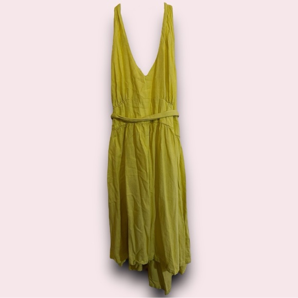 Women’s ModCloth The Sweet Escape Yellow/Green Fit and Flare Halter Dress in XL - Picture 1 of 3